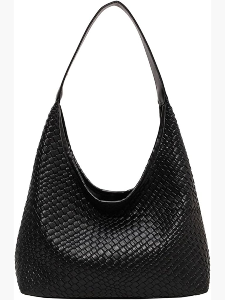 Large Capacity Vegan Leather Hobo Tote Bag With 2 Straps